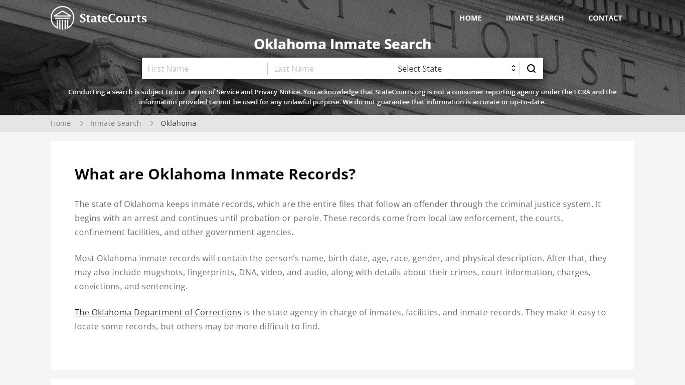 Oklahoma Inmate Search, Prison and Jail Information ...
